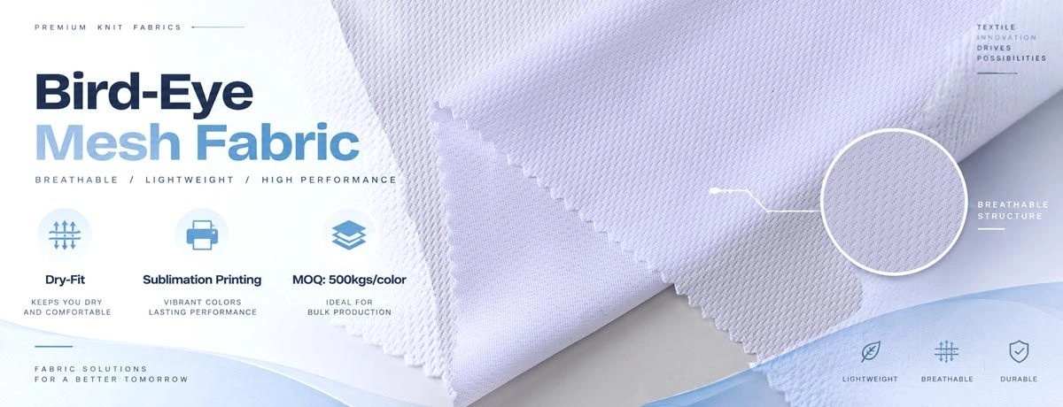 Bird eye mesh fabric - polyester dry-fit sublimation sportswear fabric