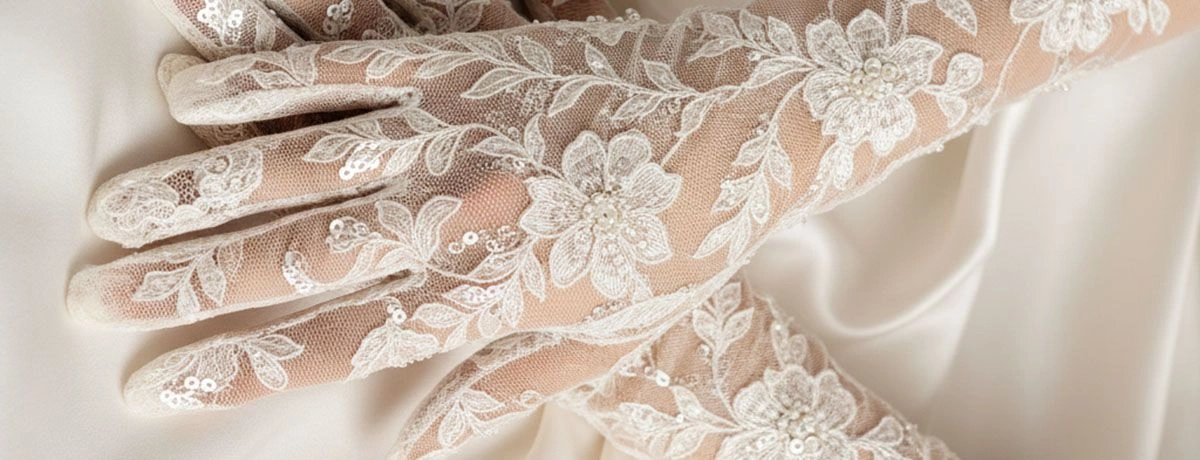 bride with gloves