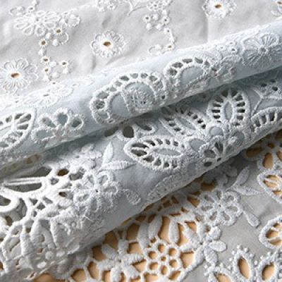 Tissu de dentelle de coton